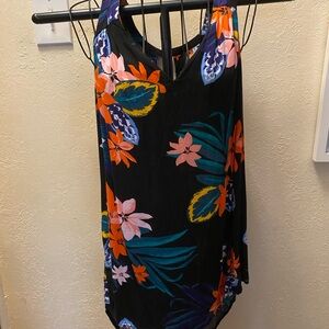 Old Navy Black Floral Sleeveless Tank Top